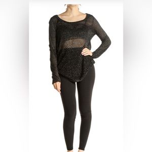 Rock & Republic Large Black Punk Shimmer Top